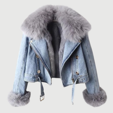 Aurelia – Faux Fur Lined Denim Jacket – Women’s fashion piece