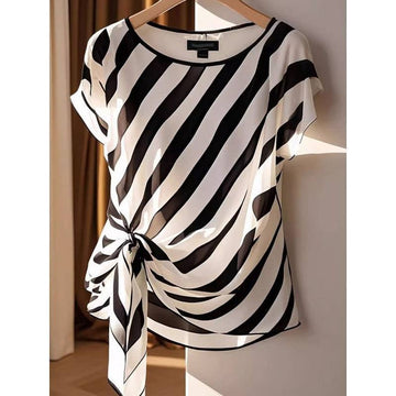 Tessa – Diagonal Stripe Tie Blouse – Women’s fashion piece