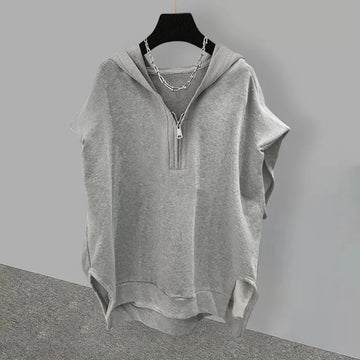 Jemma Zip Neck Relaxed Hoodie Top – Women’s fashion piece