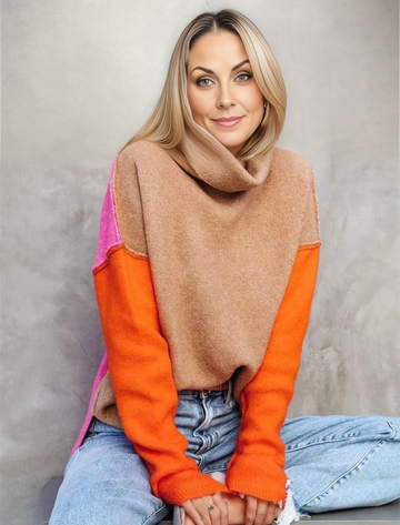 Cheryl | Women's Color Block Turtleneck – Women’s fashion piece