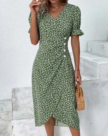 Sierra | Short Sleeve Floral Print Dress – Women’s fashion piece