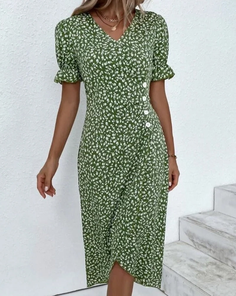Sierra | Short Sleeve Floral Print Dress – Women’s fashion piece