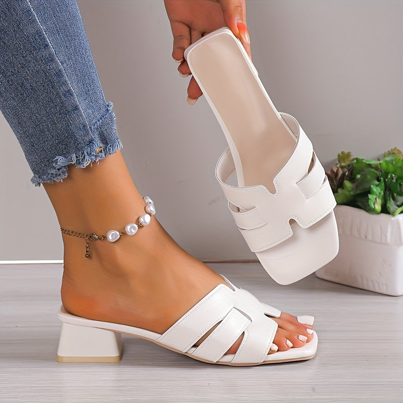 Lina – Cutout Block Heel Slides – Women’s fashion piece