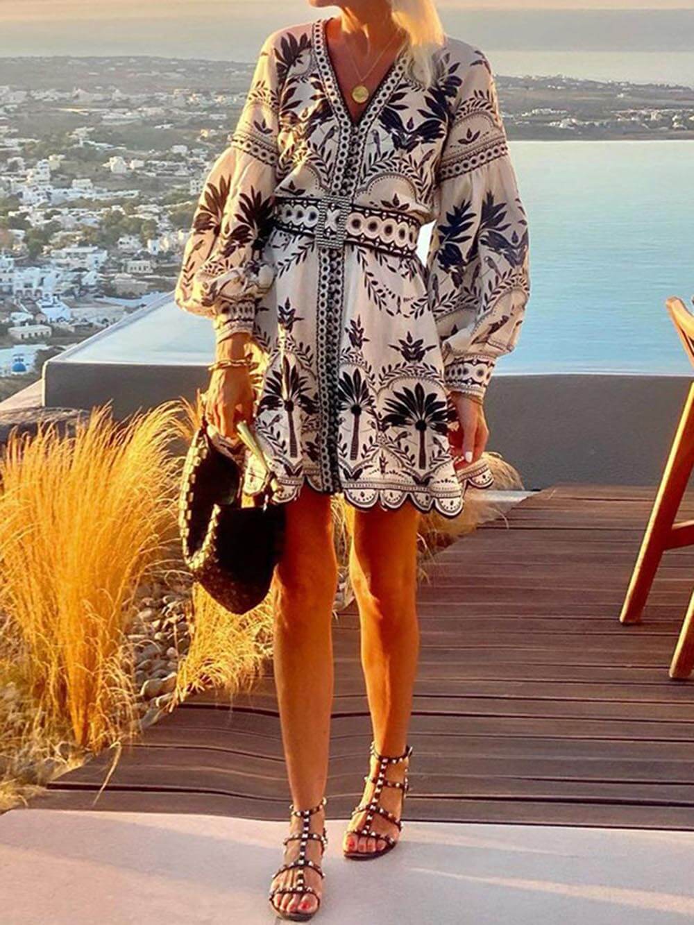 Fashion Printed Beach Loose Mini Dress – Women’s fashion piece
