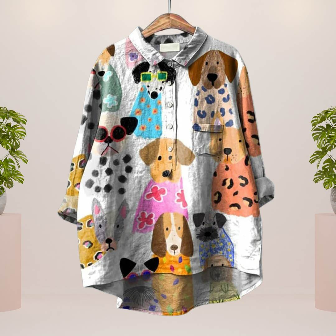 Vivian Tail Wagging Style Dog Shirt – Women’s fashion piece