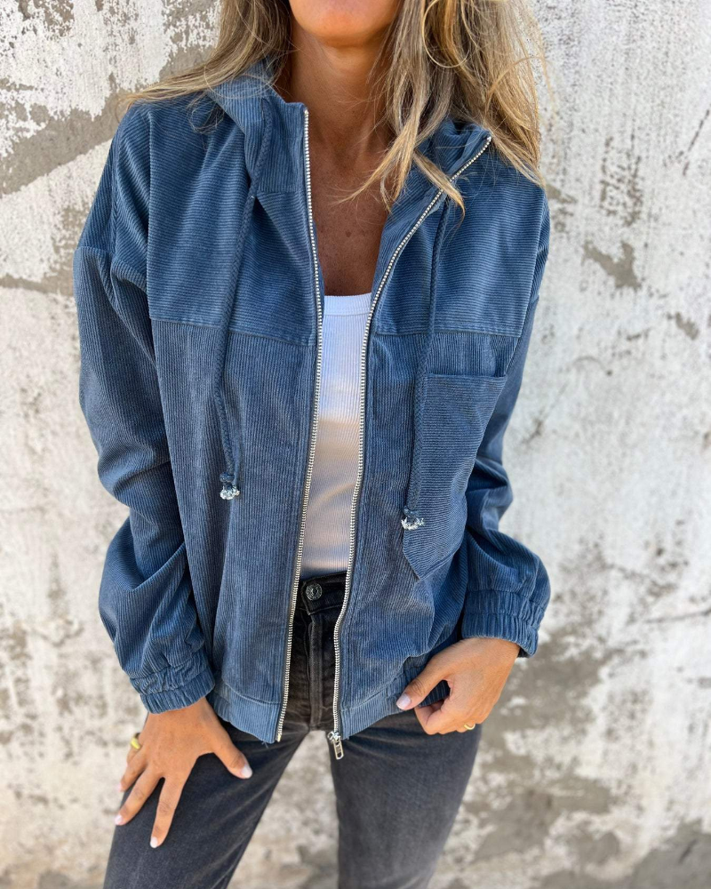Eloise – Lightweight Corduroy Zip Jacket – Women’s fashion piece