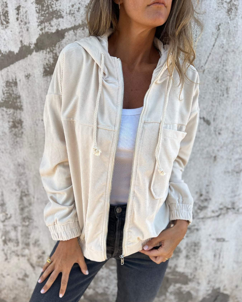 Eloise – Lightweight Corduroy Zip Jacket – Women’s fashion piece