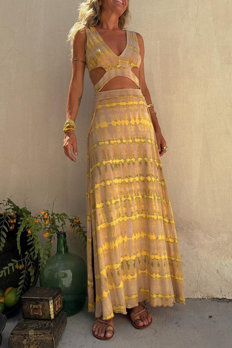 Vivienne Boho Chic Tie Dye Slit Dress