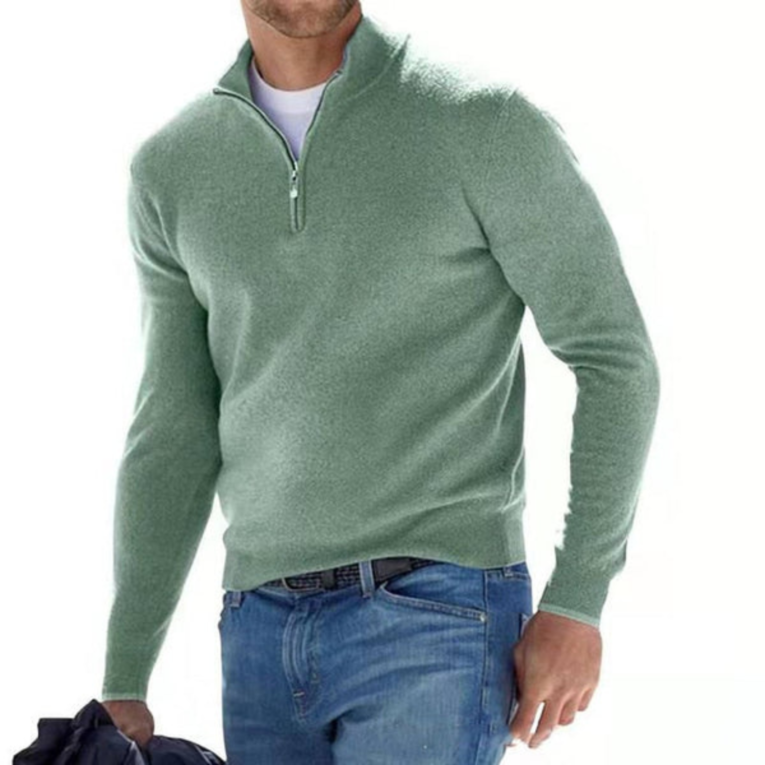 Ford™ - Merino V-neck Sweater with Zipper
