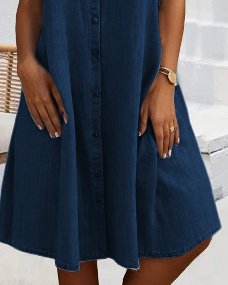 Tessa Relaxed Button Front Shirt Dress