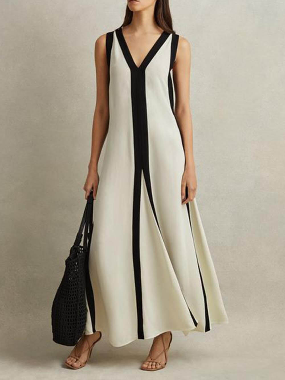 Colorblock Reversible Style A Line Maxi Dress – Women’s fashion piece
