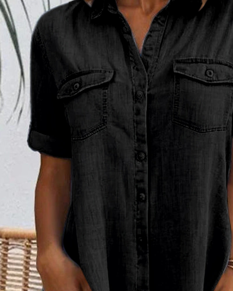 Tessa Relaxed Button Front Shirt Dress
