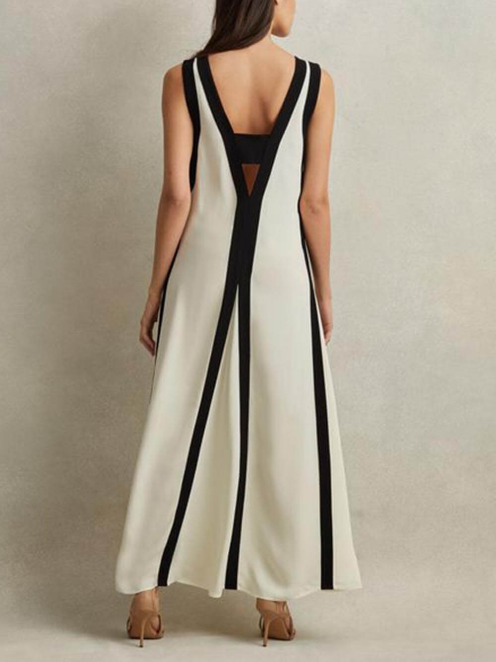 Colorblock Reversible Style A Line Maxi Dress