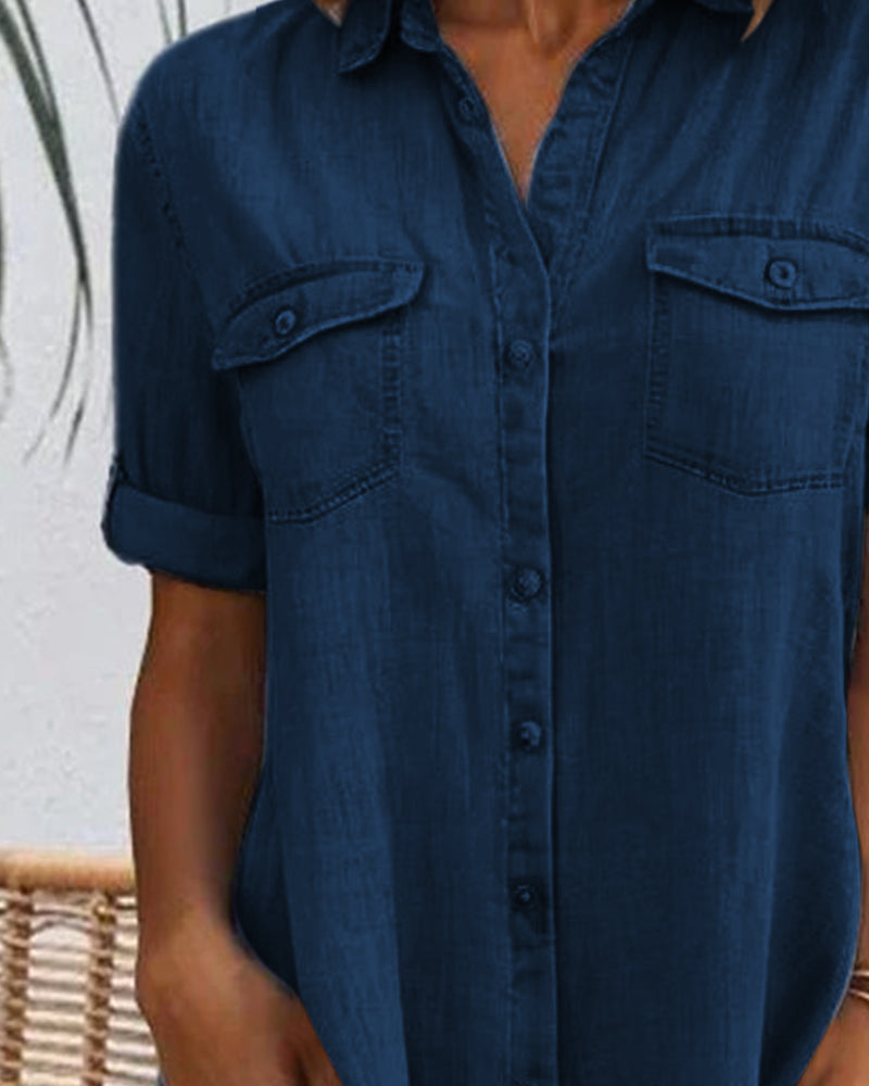 Tessa Relaxed Button Front Shirt Dress