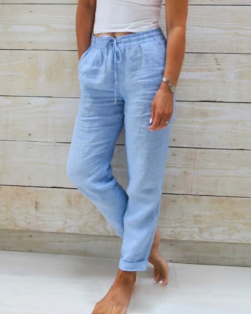 Lily Comfortable Elegant Elastic Waist Pants – Women’s fashion piece