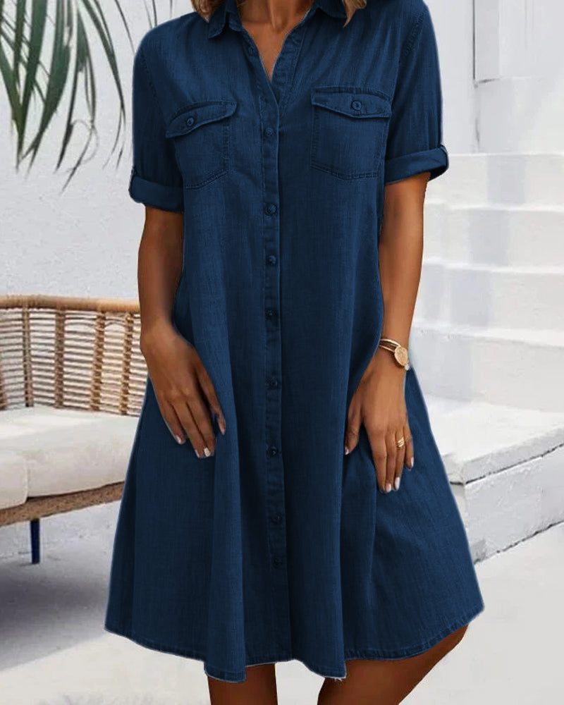 Tessa Relaxed Button Front Shirt Dress