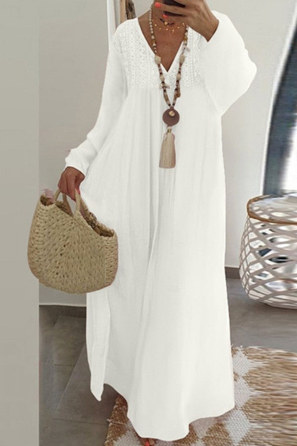 Janet Casual Maxi Dress With Lace Details – Women’s fashion piece