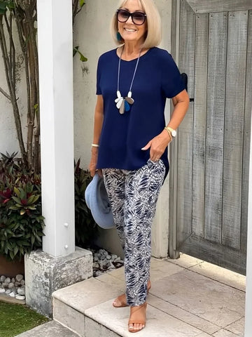 Claire Soft Stretch Tee & Trousers Set – Women’s fashion piece