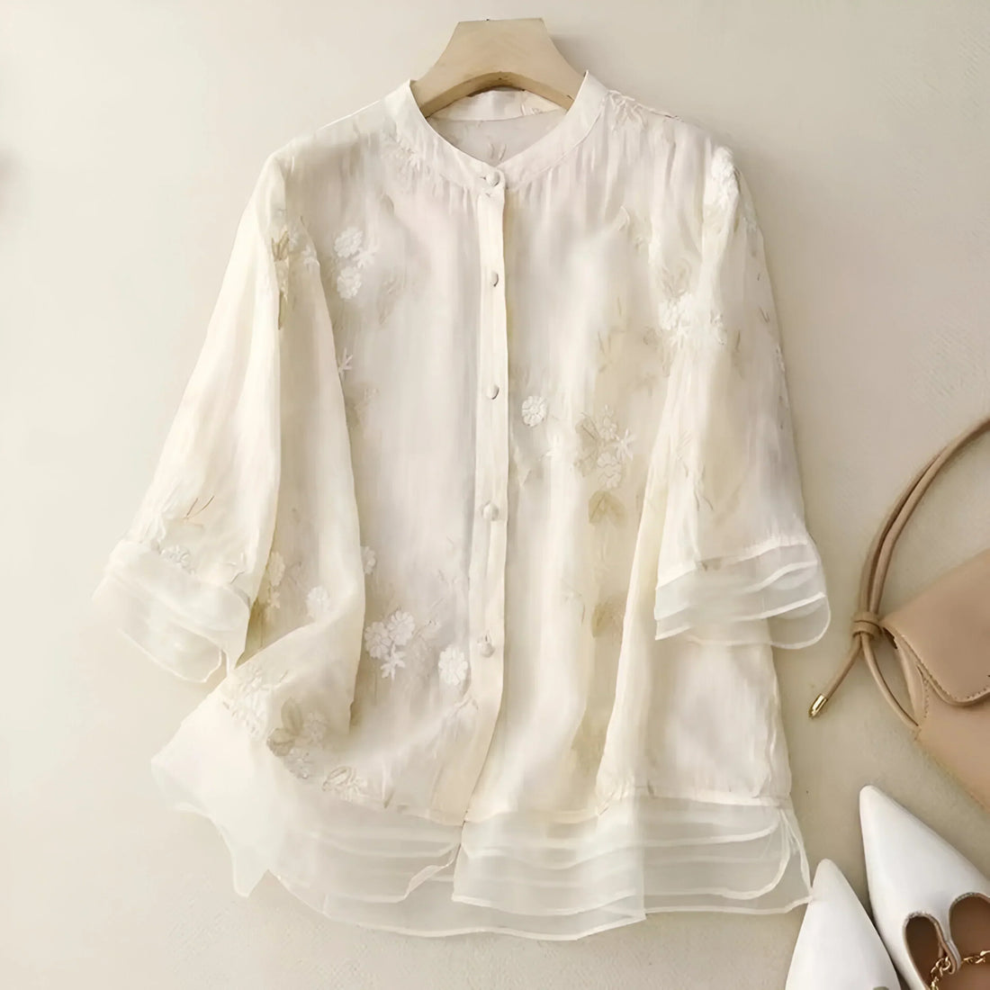 Celeste Embroidered Cotton Blouse – Women’s fashion piece