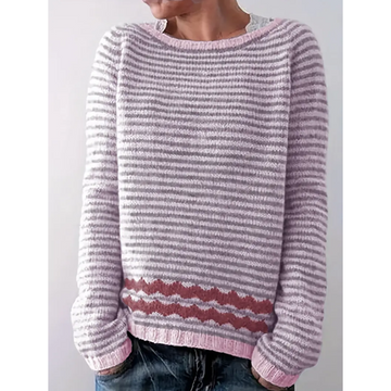 Femke | Long Sleeve Striped Women's Sweater – Women’s fashion piece