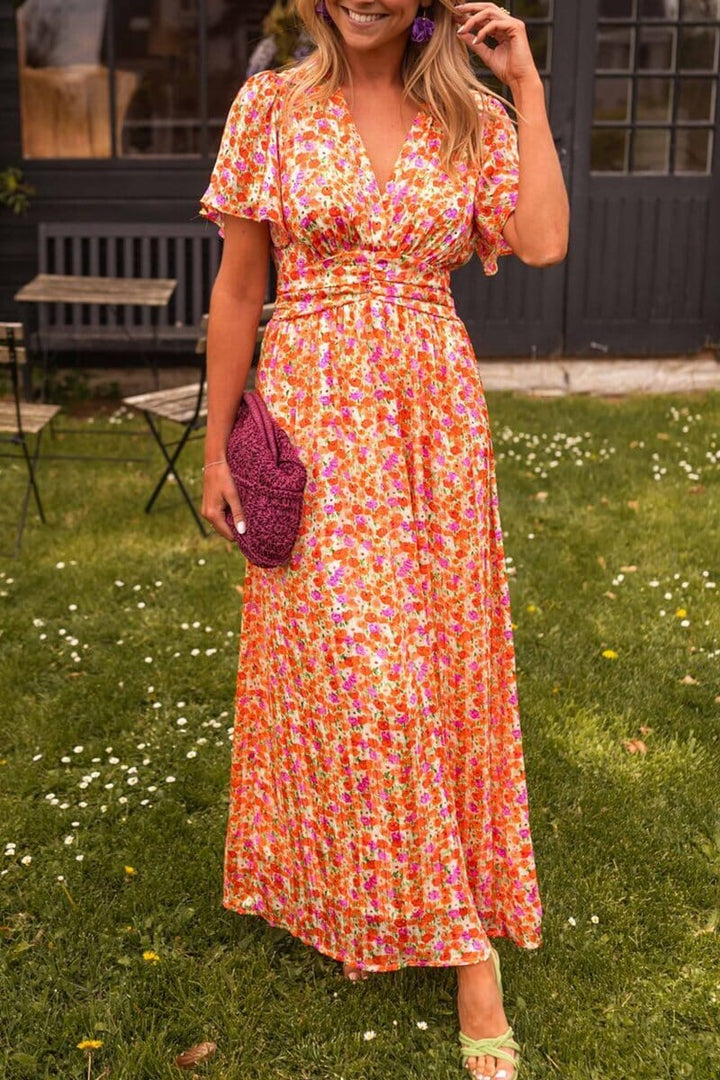 Sandra Elegant V Neck Maxi Dress – Women’s fashion piece