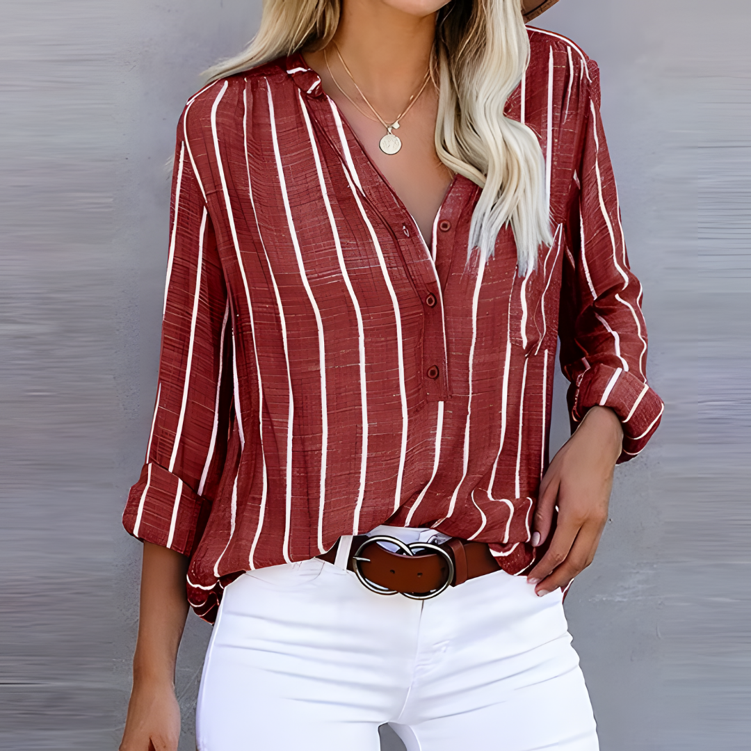 Raya Striped Relaxed Fit Blouse – Women’s fashion piece
