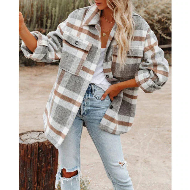 Tin | Women's Classic Checkered Coat – Women’s fashion piece