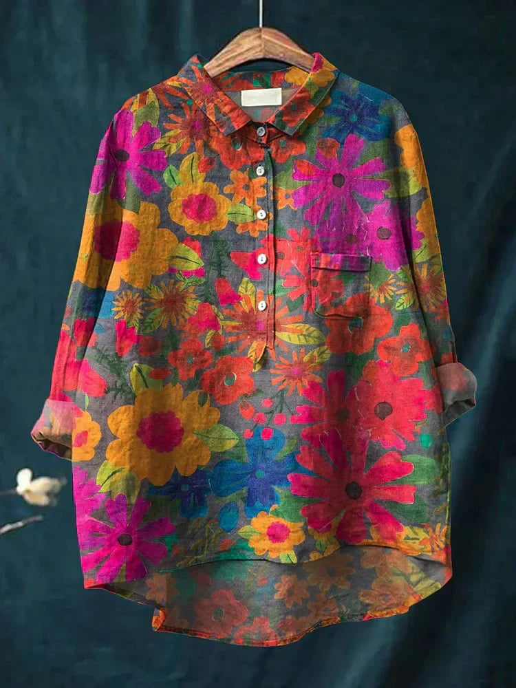 Clara | Playful Plant Art Shirt – Women’s fashion piece