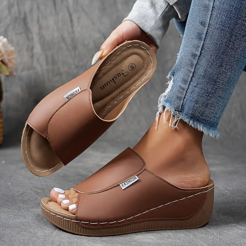 Myra Comfort Wedge Slide Sandals – Women’s fashion piece
