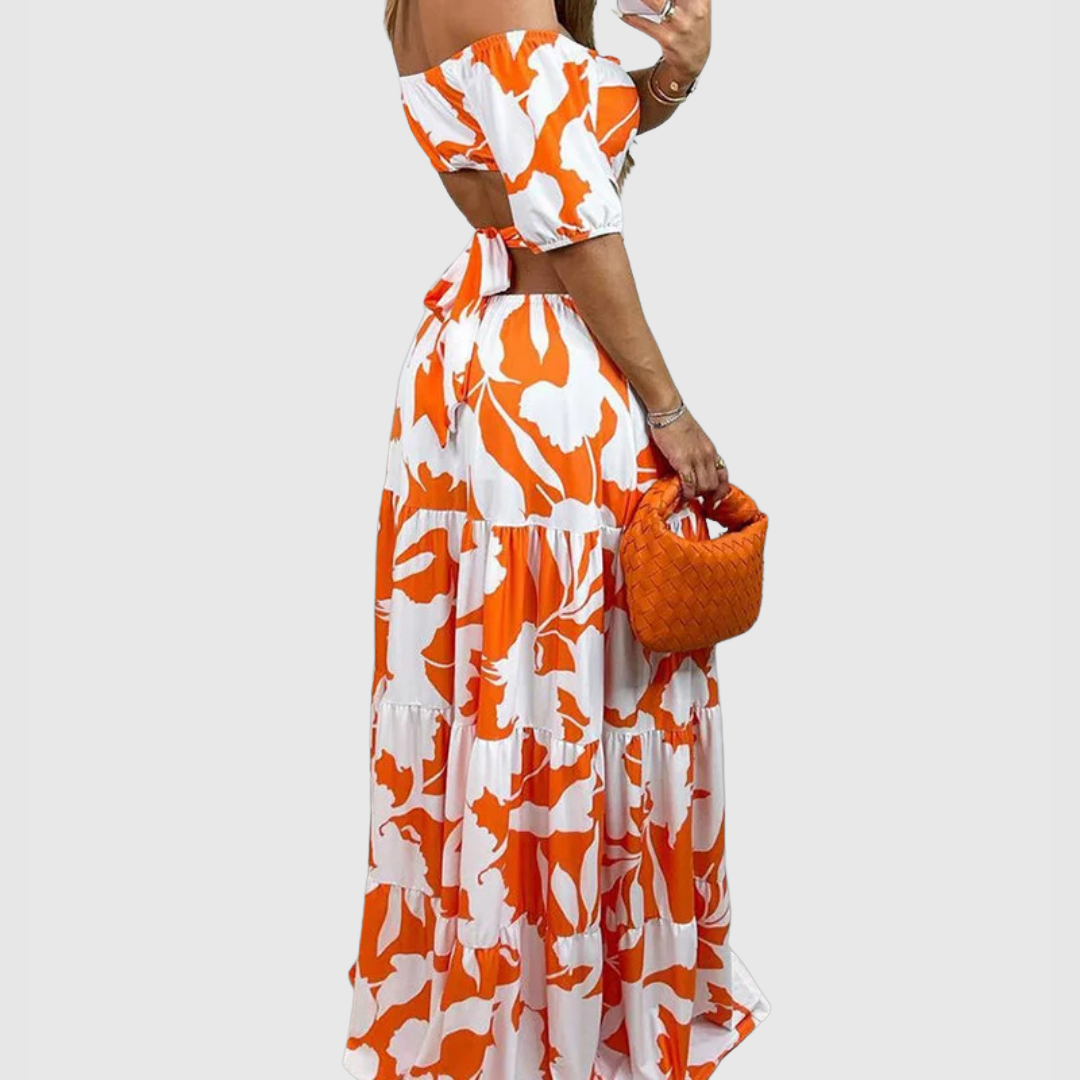 Arden Elegant Irregular Grain Cut Out Style Midi Dress