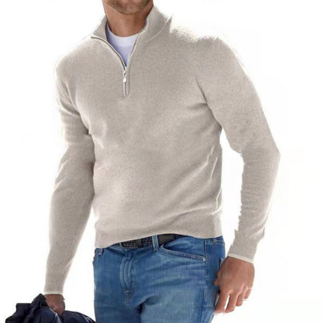 Ford™ - Merino V-neck Sweater with Zipper