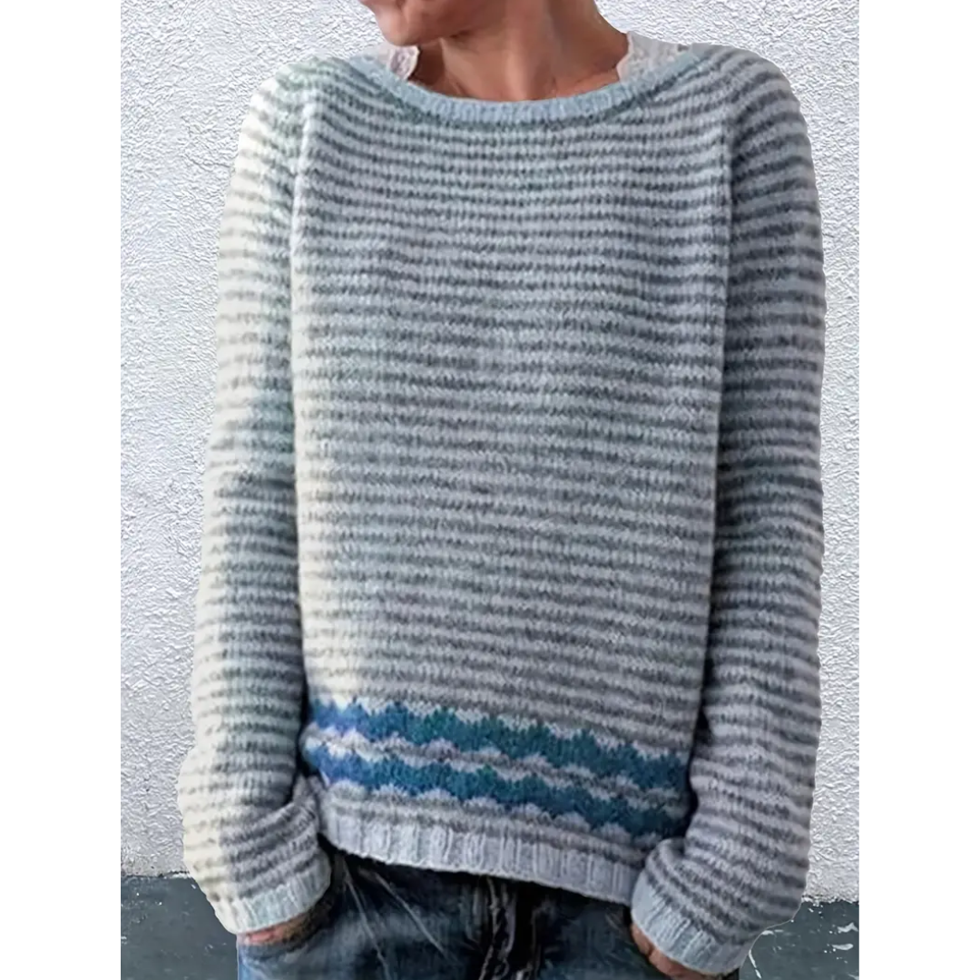 Femke | Long Sleeve Striped Women's Sweater – Women’s fashion piece