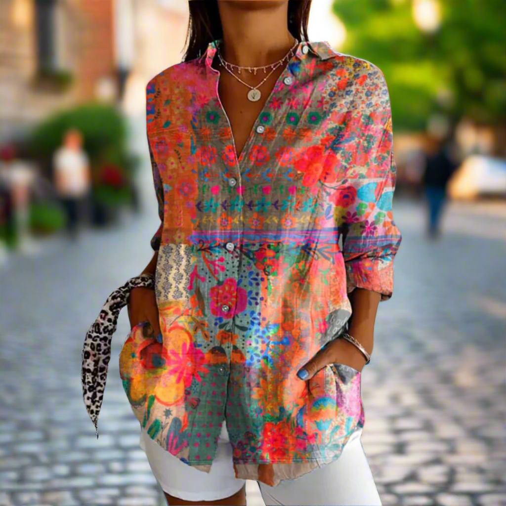 Freya Bloom Boho Button Up Blouse – Women’s fashion piece