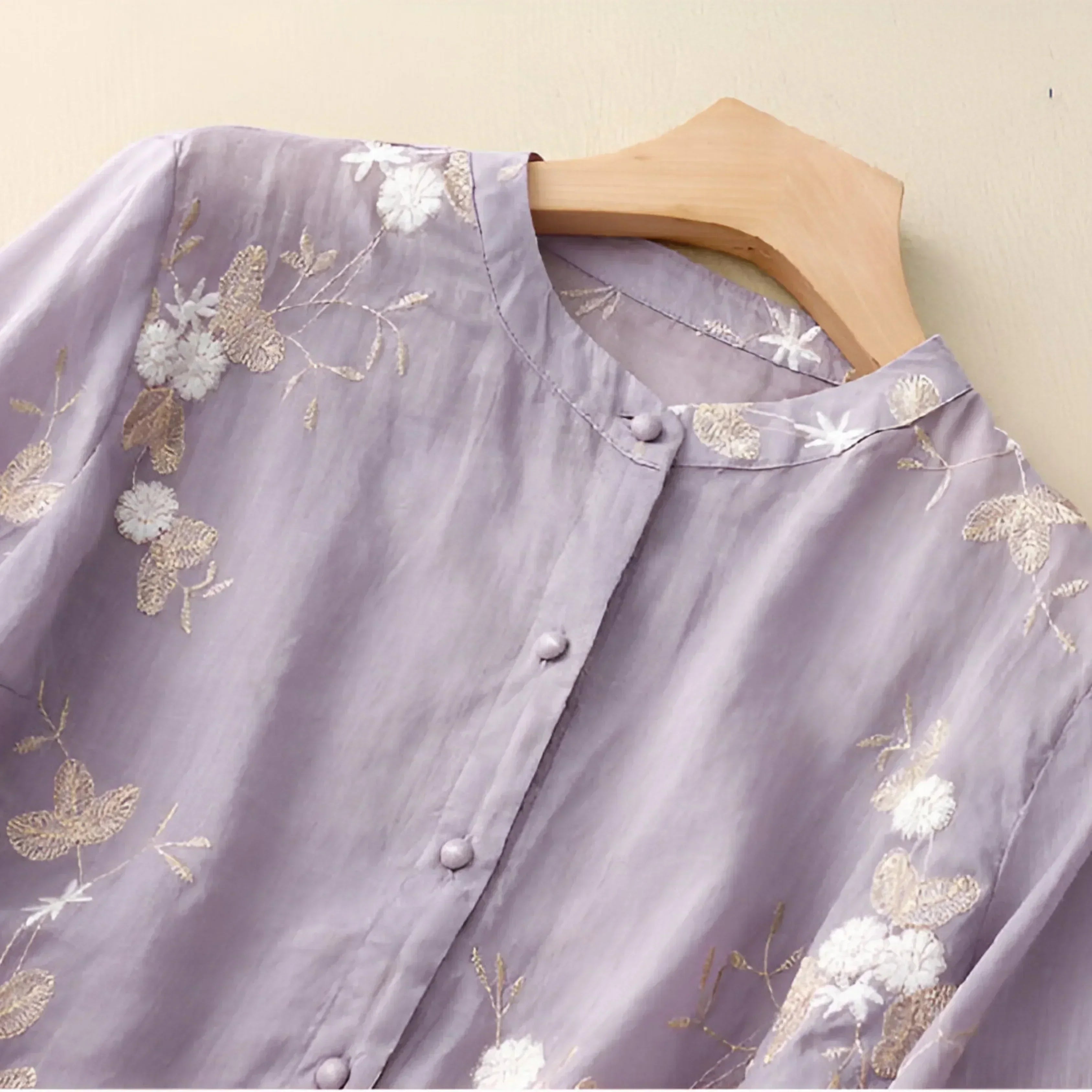 Celeste Embroidered Cotton Blouse