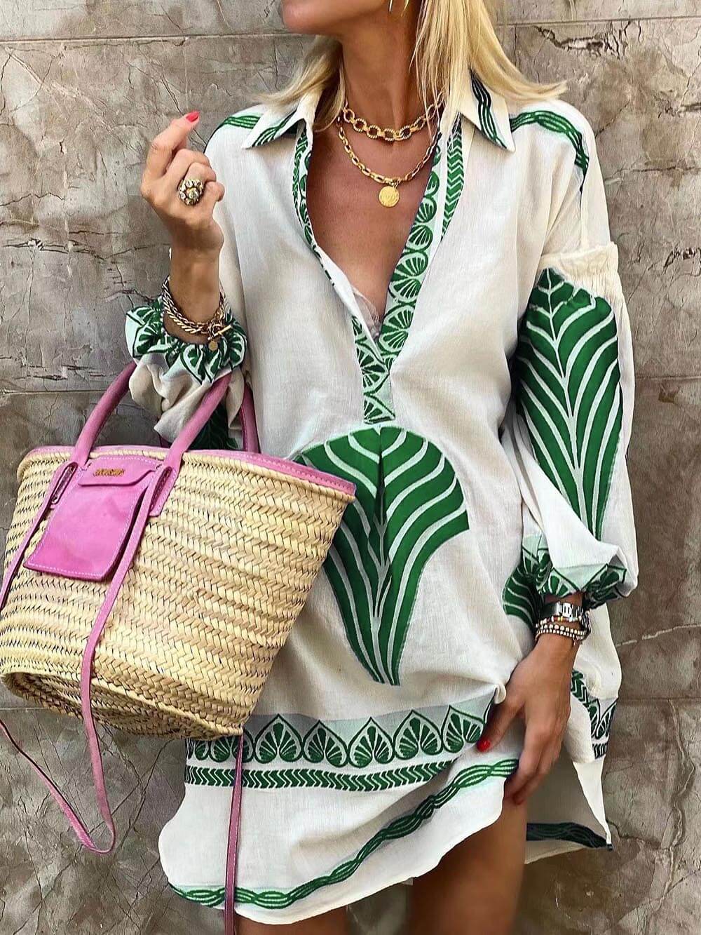 Amber Printed Long Sleeve Mini Dress – Women’s fashion piece