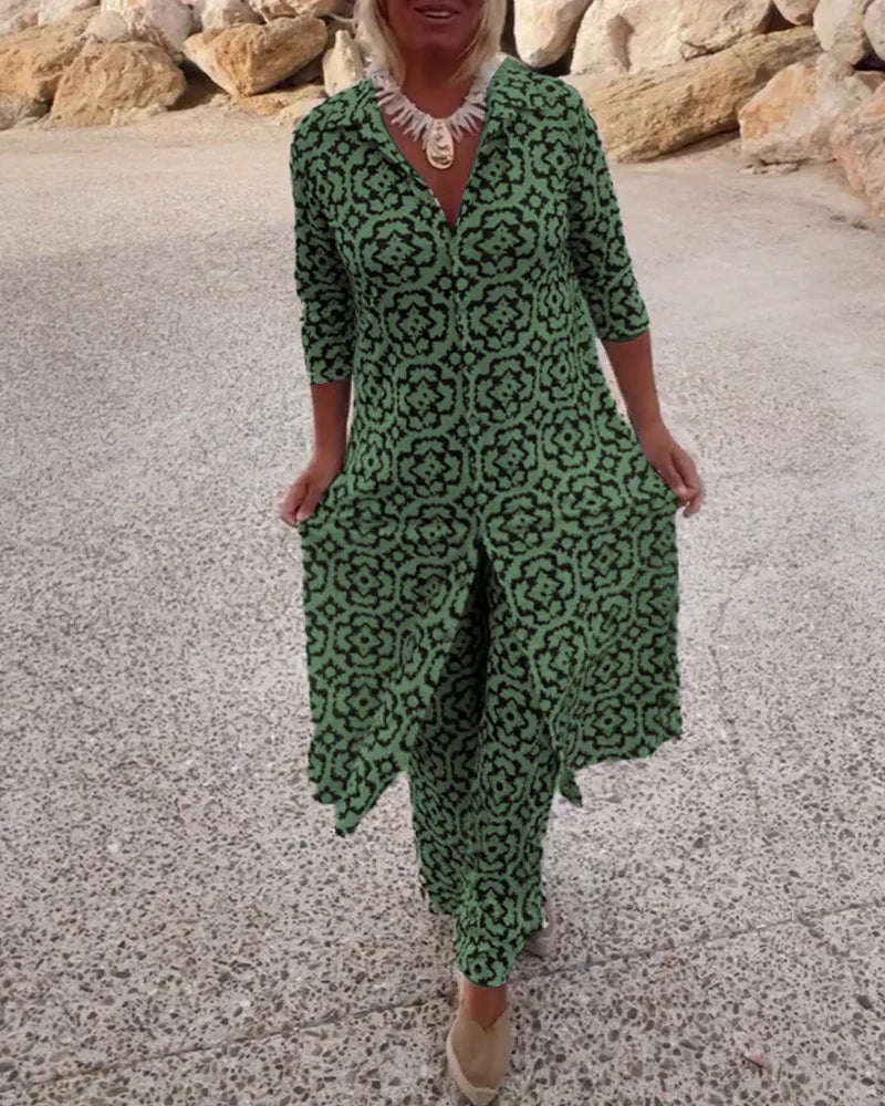 Evelyn Chic Geometric Two Piece Set