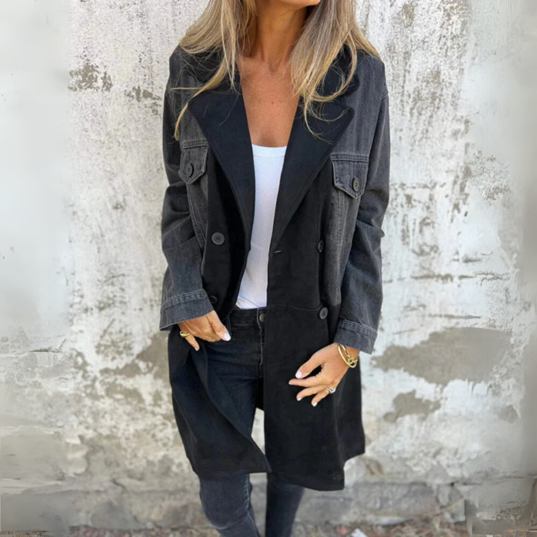 Camden Two Tone Trench – Denim & Suede Blend