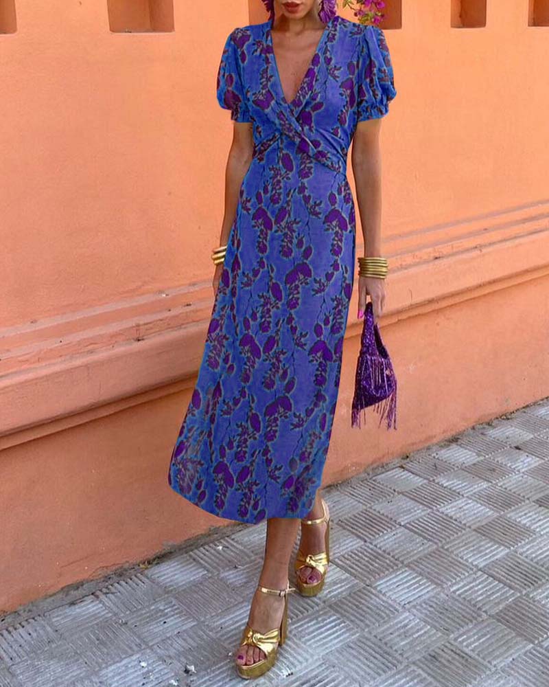 Angelina Stunning V Neck Midi Dress