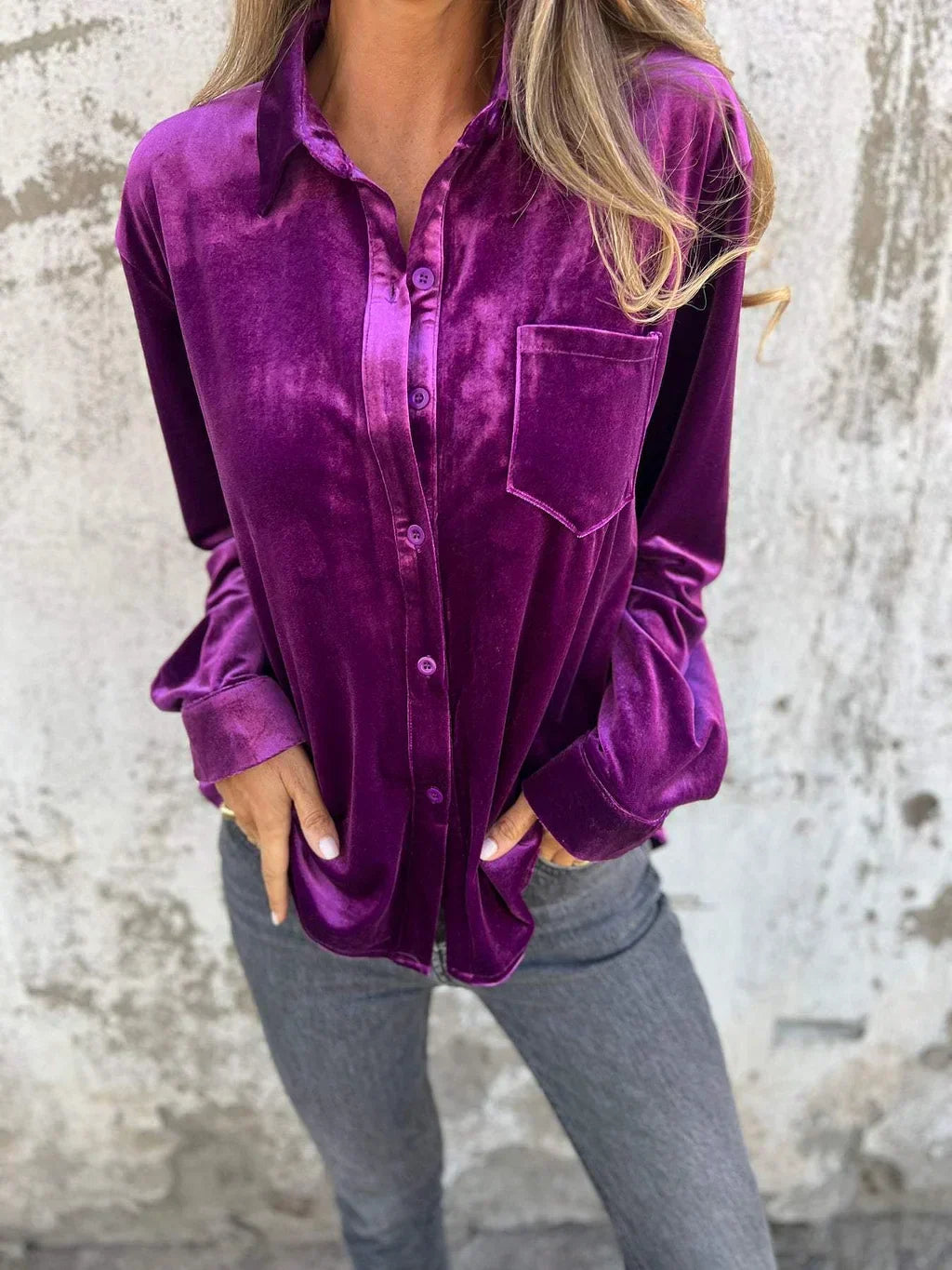Mira Velvet Button Up Shirt