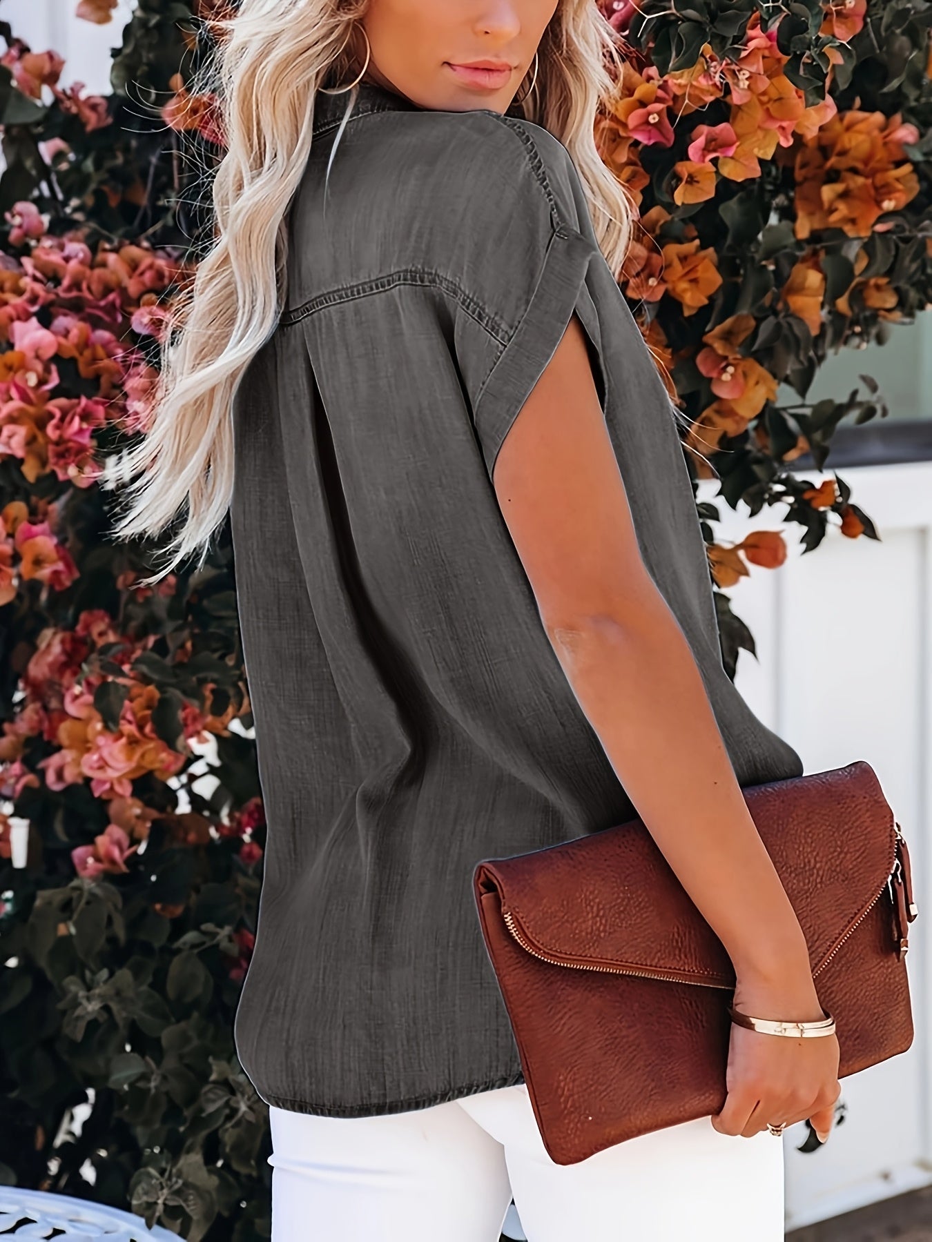Riley – Soft Roll Sleeve Button Shirt