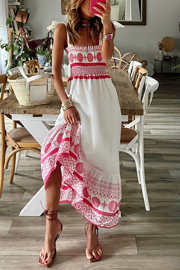 Addison Lace Up Square Collar Sling Dress