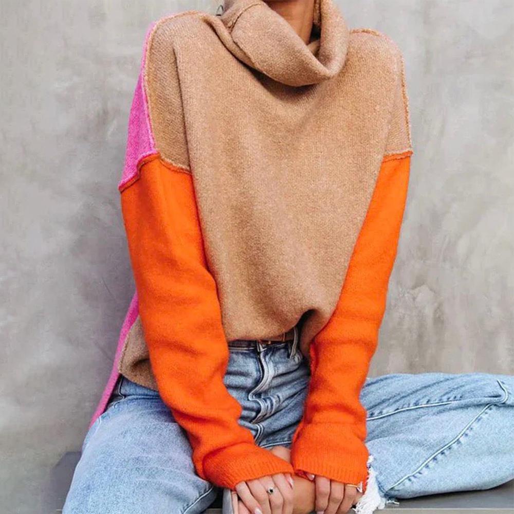 Cheryl | Women's Color Block Turtleneck – Women’s fashion piece