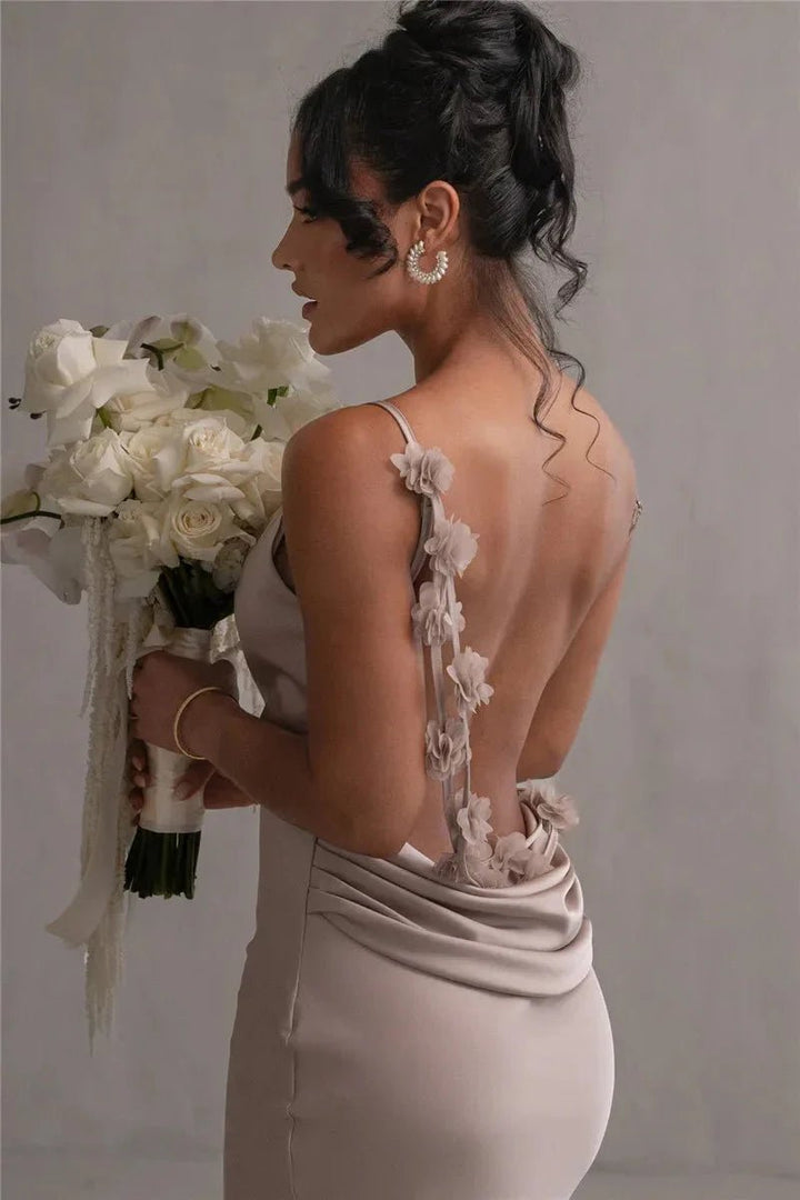 Nina™ Luxurious Silk Party Dress With Ruffles