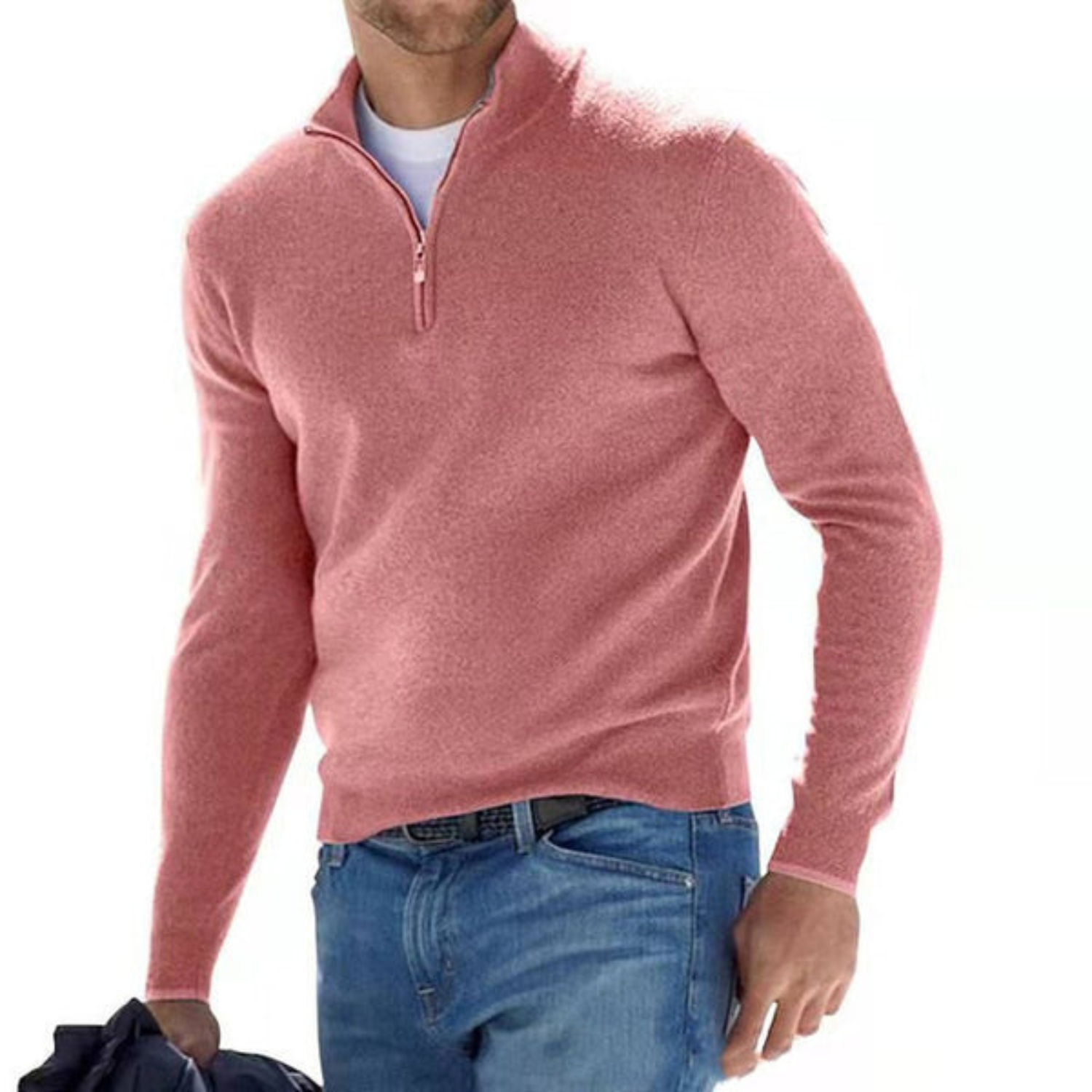 Ford™ - Merino V-neck Sweater with Zipper