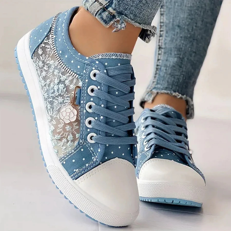Daisy Lace Polka Dot Trainers