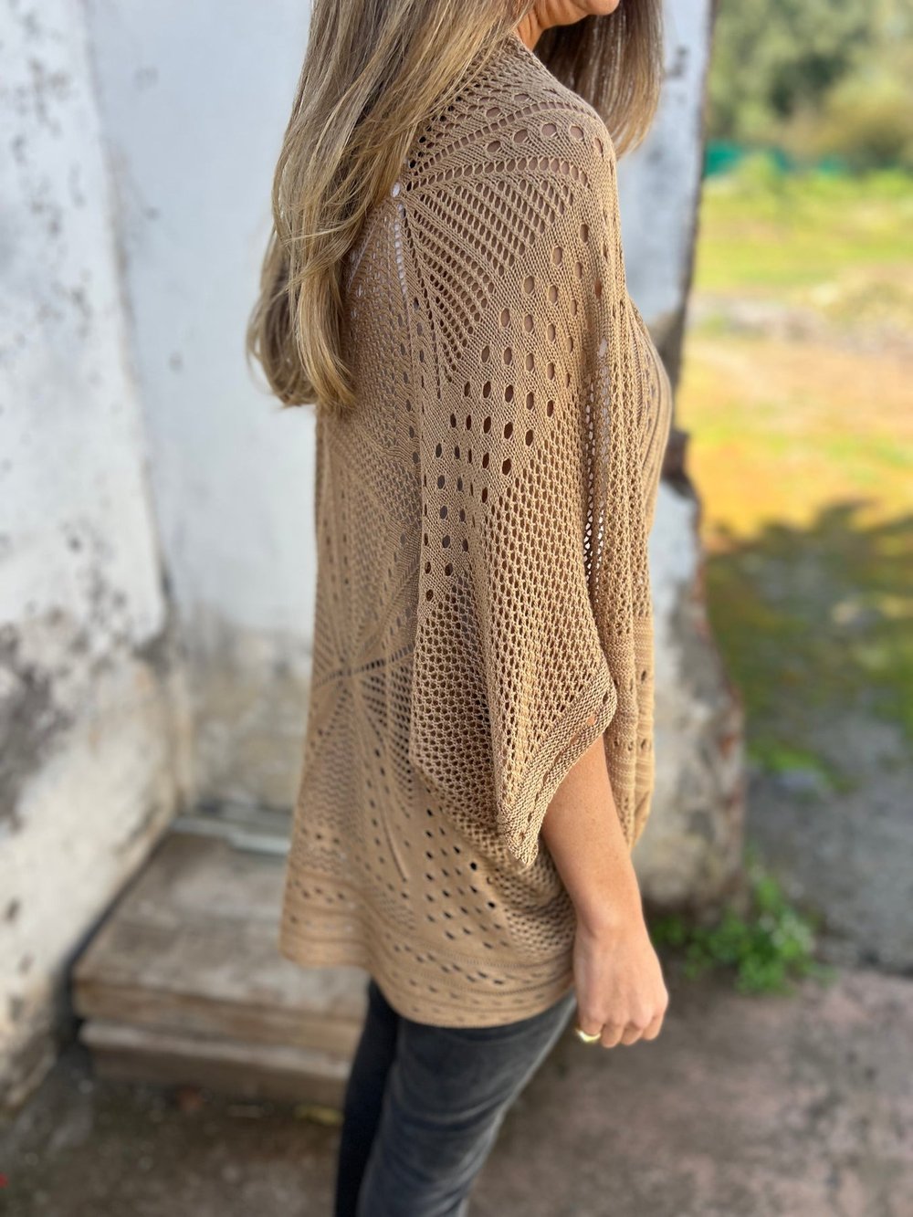 Lina Open Knit Cropped Cardigan