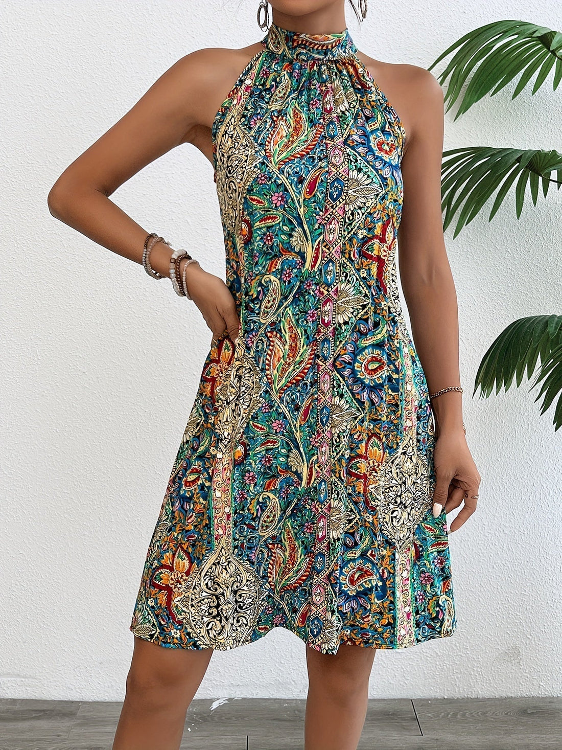 Blaire Pleated Halter Neck Dress – Women’s fashion piece