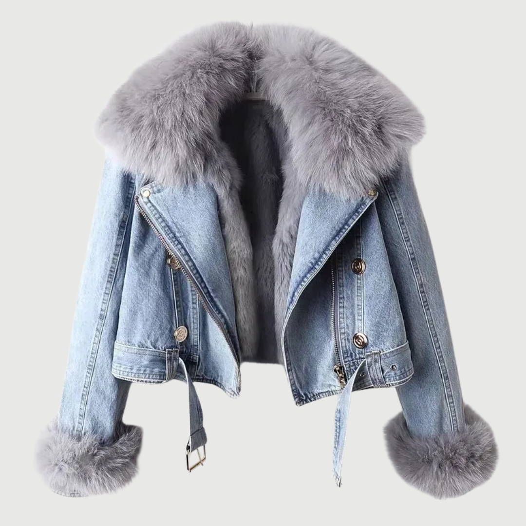 Aurelia – Faux Fur Lined Denim Jacket – Women’s fashion piece
