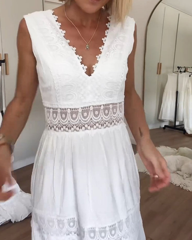 Kim | Elegance In Lace V Neck Dress (almost Gone)