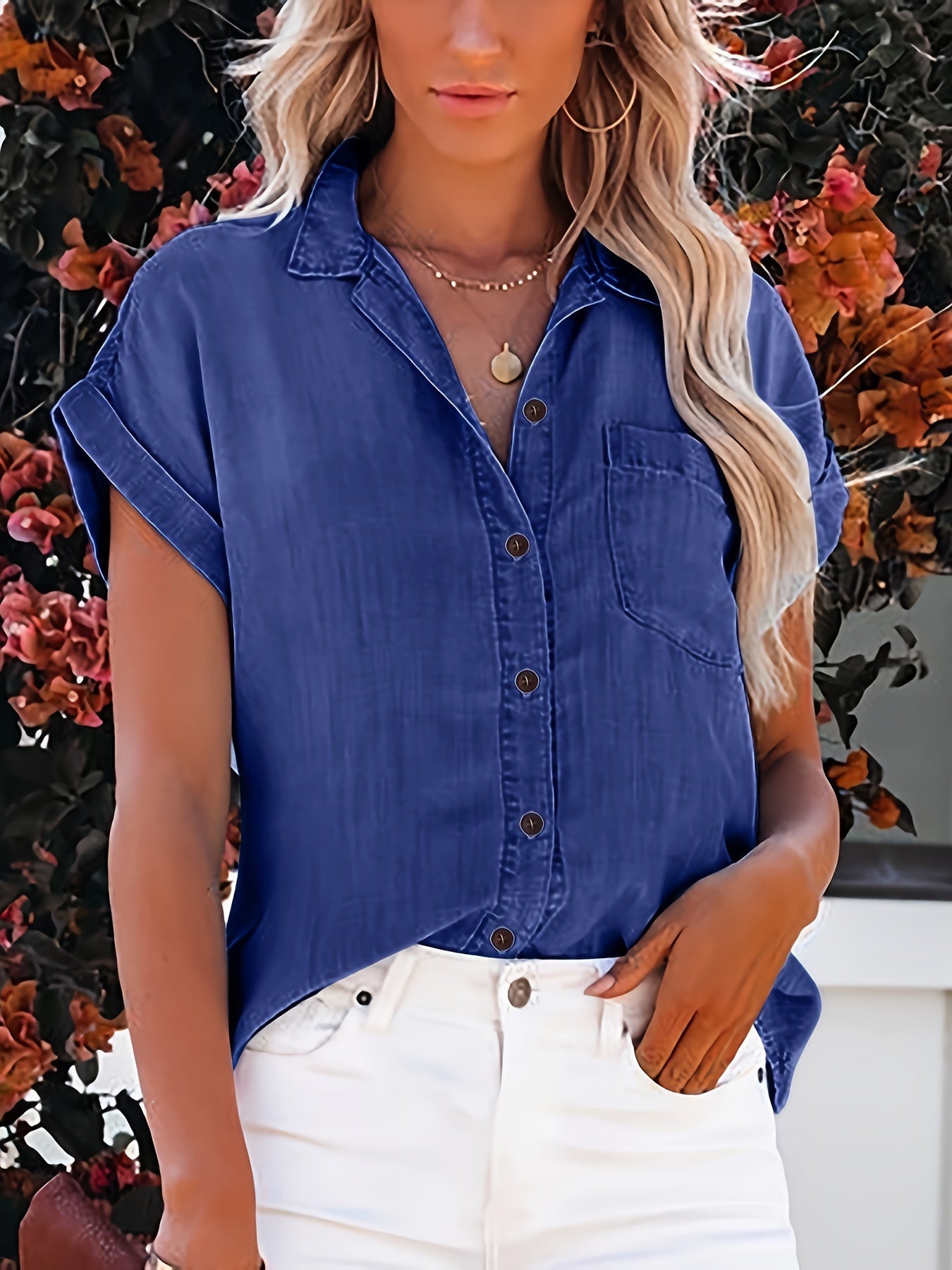 Riley – Soft Roll Sleeve Button Shirt